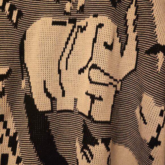 Vintage Honors Elephant Safari 3D Knit Sweater XXL - Picture 4 of 7
